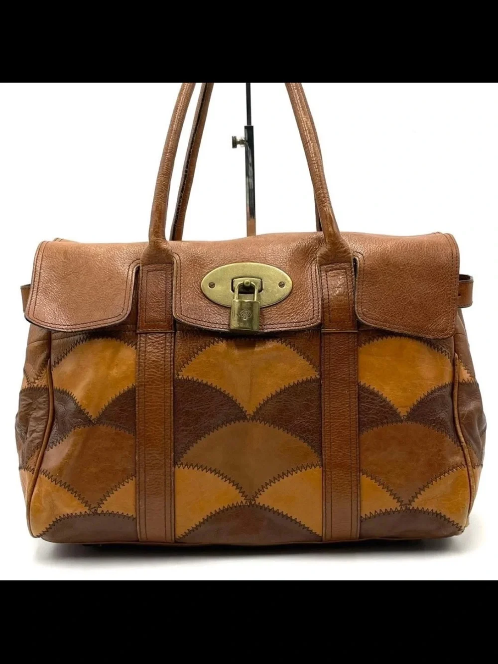 Mulberry Two-Tone Brown Patchwork Shoulder Bag